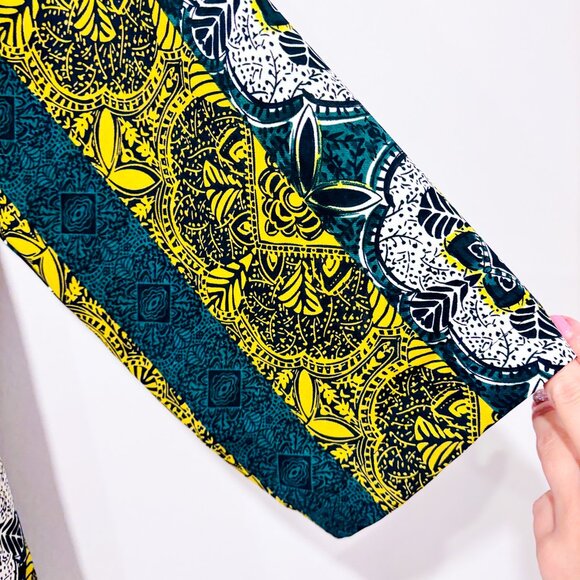 MELANIE LYNE Green Floral Asymmetrical Blouse Boho Patterned Top | Small * - Picture 4 of 7